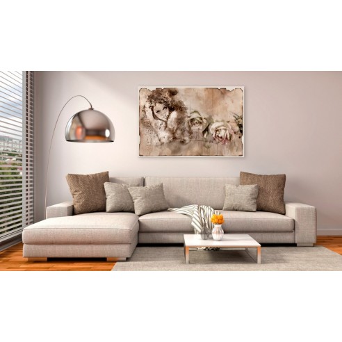 Tablou  Retro Style Woman and Roses