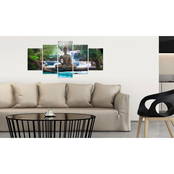 Tablou  Buddha and waterfall