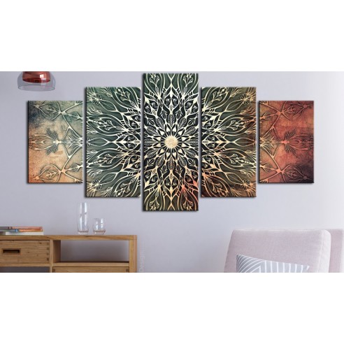 Tablou  Center (5 Parts) Wide Green