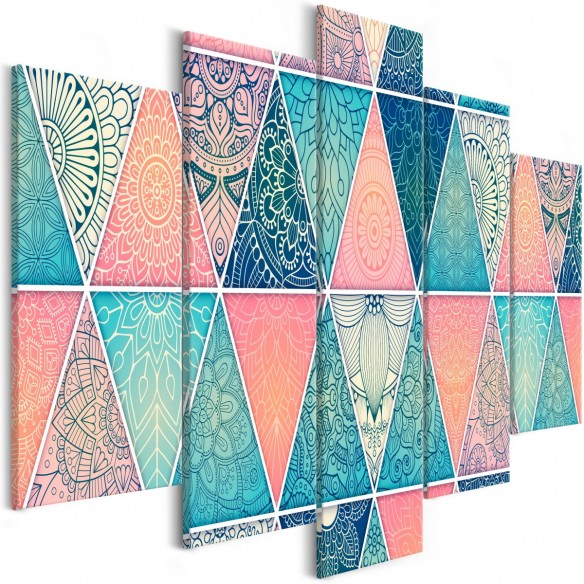 Tablou  Oriental Triangles (5 Parts) Wide