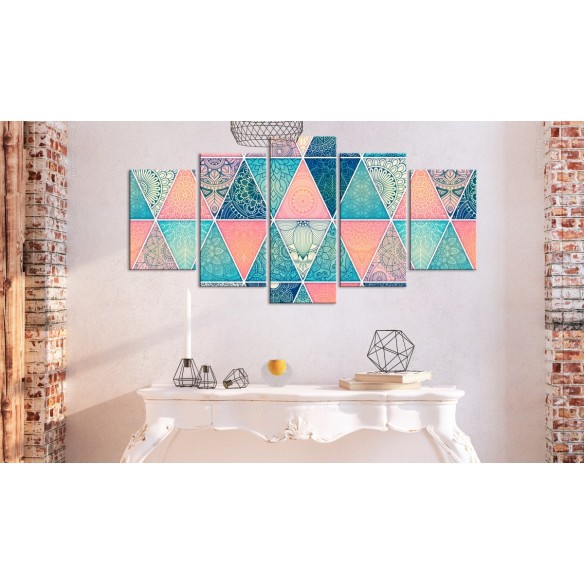Tablou  Oriental Triangles (5 Parts) Wide