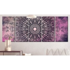 Tablou  Center (5 Parts) Narrow Pink 2