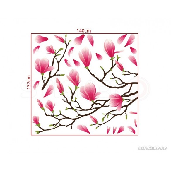 Crengute de magnolie - sticker decorativ