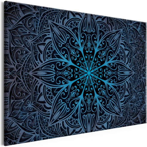 Tablou  Oriental Flowers (1 Part) Narrow Blue