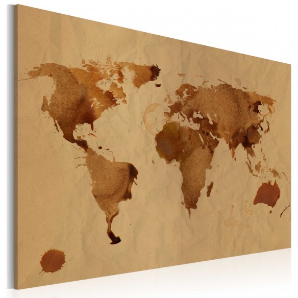 Tablou  The World painted with coffee