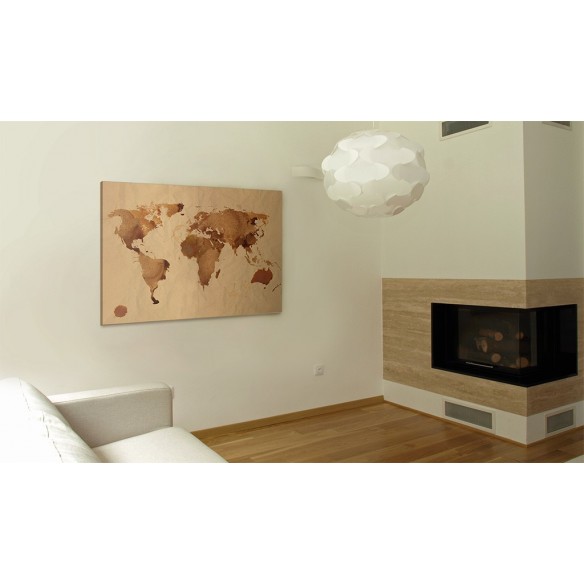 Tablou  The World painted with coffee