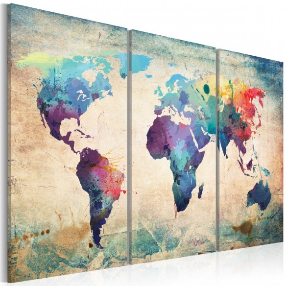 Tablou  Rainbow Map (triptych)