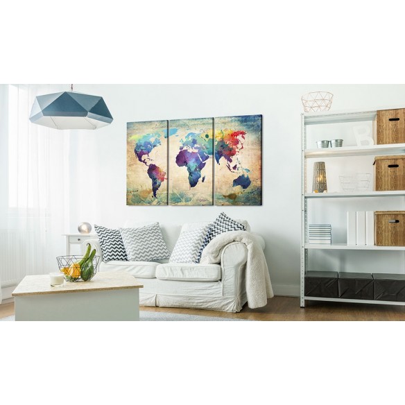 Tablou  Rainbow Map (triptych)