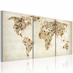 Tablou  The World map  squares