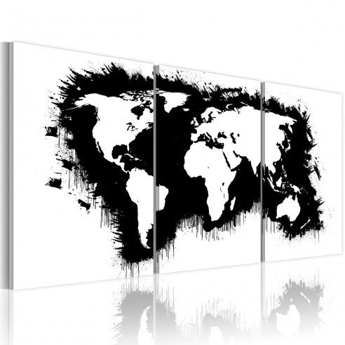 Tablou  The World map in blackandwhite