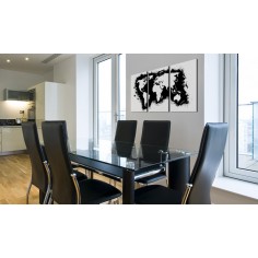 Tablou  The World map in blackandwhite 2