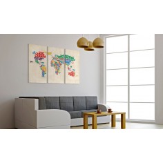 Tablou  Italian names of countries in vivid colors  triptych 2