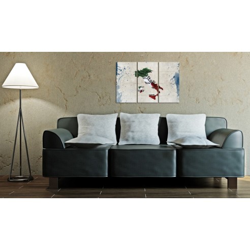 Tablou  Map of Italy  triptych