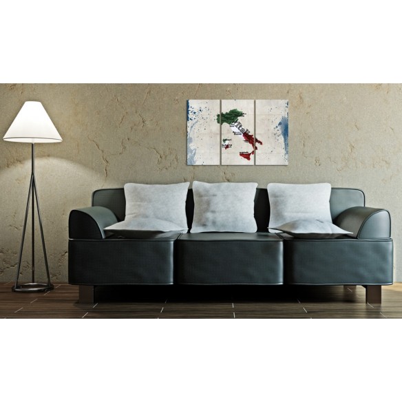 Tablou  Map of Italy  triptych