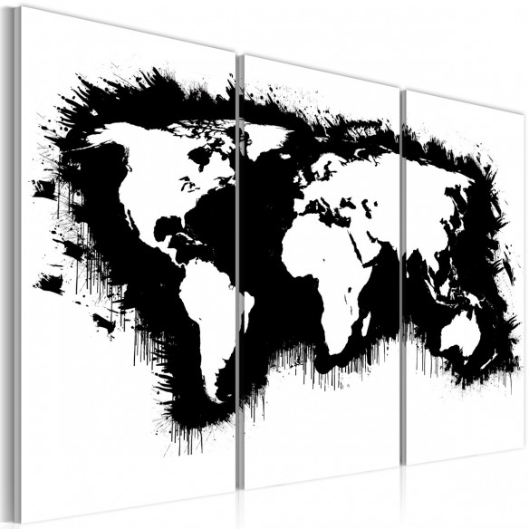 Tablou  Monochromatic map of the World  triptych
