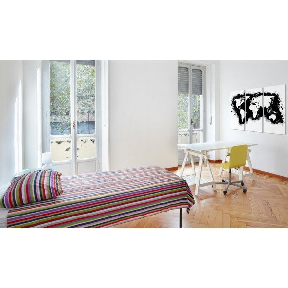 Tablou  Monochromatic map of the World  triptych