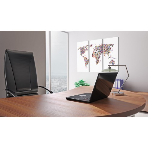 Tablou  Map of the World  pixels  triptych