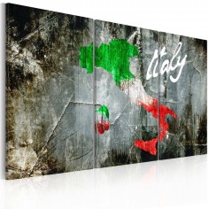 Tablou  Artistic map of Italy  triptych