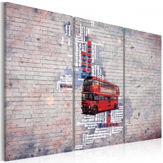 Tablou  Around the Great Britain by Routemaster  triptych
