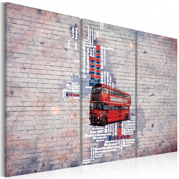 Tablou  Around the Great Britain by Routemaster  triptych