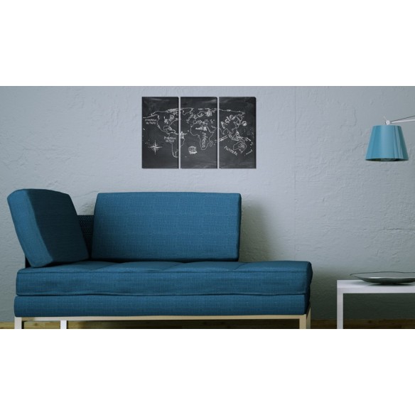 Tablou  Geography lesson (French language)  triptych