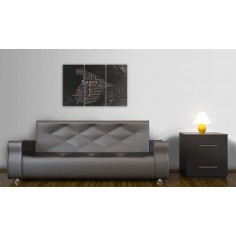 Tablou  Text map of Spain on the blackboard  triptych 2