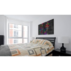 Tablou  Map of Sweden (colored names of cities)  triptych 2