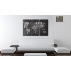 Tablou  Map of the World (Spanish language)  triptych 2