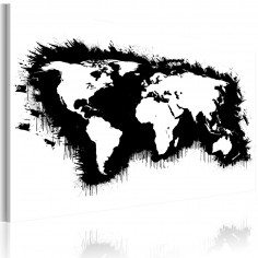 Tablou  Monochromatic map of the World