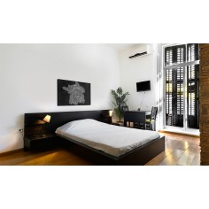 Tablou  Text map of France on the black background 2