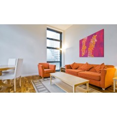 Tablou  Text map of Sweden (pink background) 2