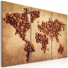 Tablou  Coffee from around the world  triptych
