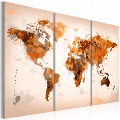 Tablou  Map of the World  Desert storm  triptych