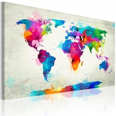 Tablou  Map of the world  an explosion of colors