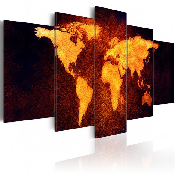 Tablou  Map of the World  Hot lava