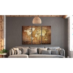 Tablou  World Map Brown Texture 2