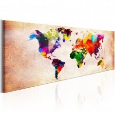 Tablou  World Map Colourful Ramble