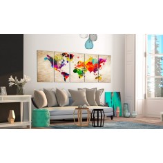 Tablou  World Map Painted World 2
