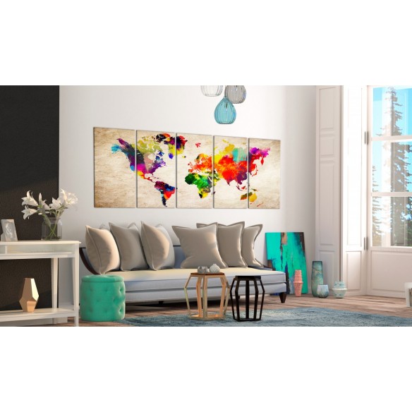 Tablou  World Map Painted World