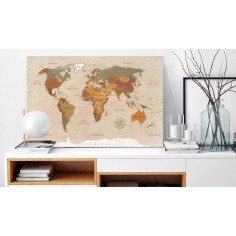 Tablou  World Map Beige Chic 2