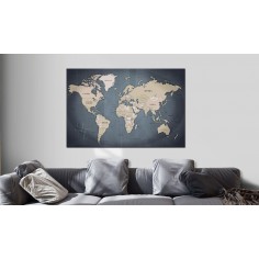 Tablou  World Map Shades of Grey 2