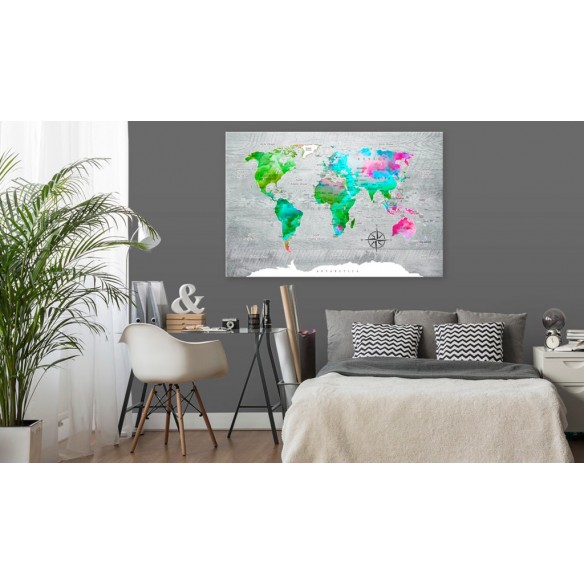 Tablou  World Map Green Paradise