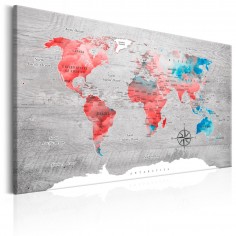 Tablou  World Map Red Roam