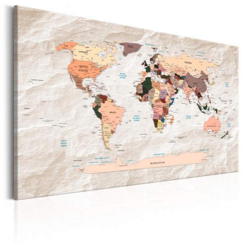 Tablou  World Map Stony Oceans