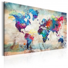 Tablou  World Map Colourful Madness