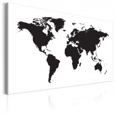 Tablou  World Map Black & White Elegance