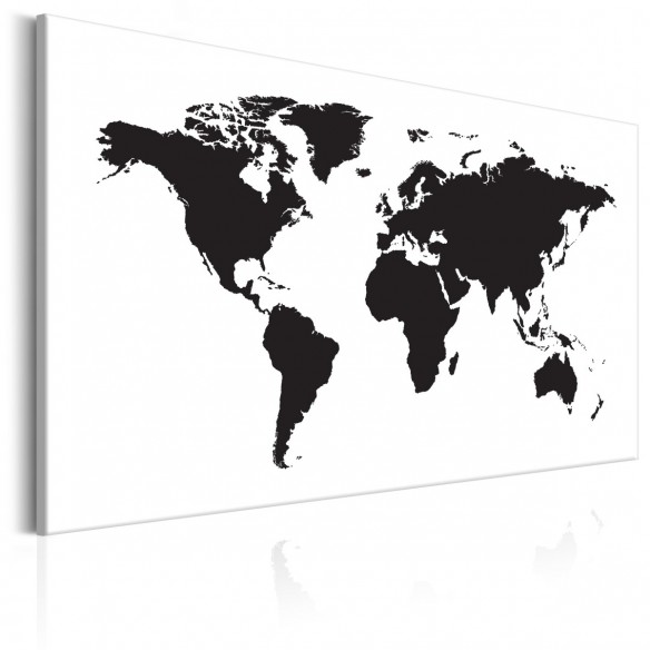 Tablou  World Map Black & White Elegance