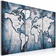 Tablou  World Map Ink Triptych