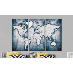Tablou  World Map Ink Triptych 2