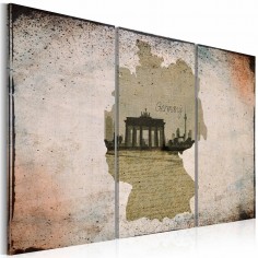 Tablou  map Germany, Brandenburg Gate  triptych